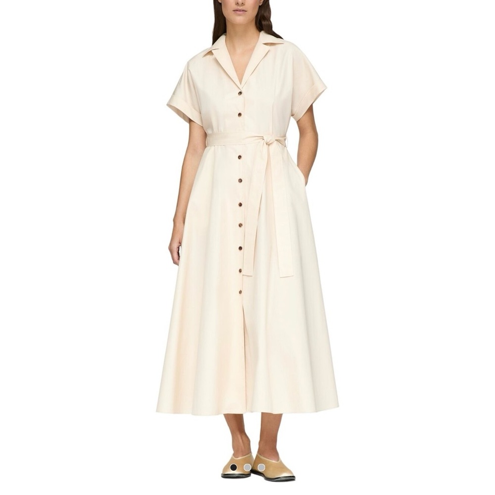 NWT Lafayette 148 New York Notch Lapel Shirtdress Sz M